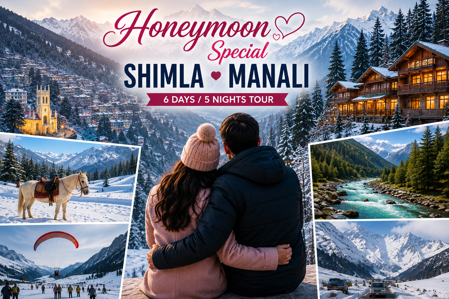 Honeymoon Special tour in Shimla & Manali 6 Days
