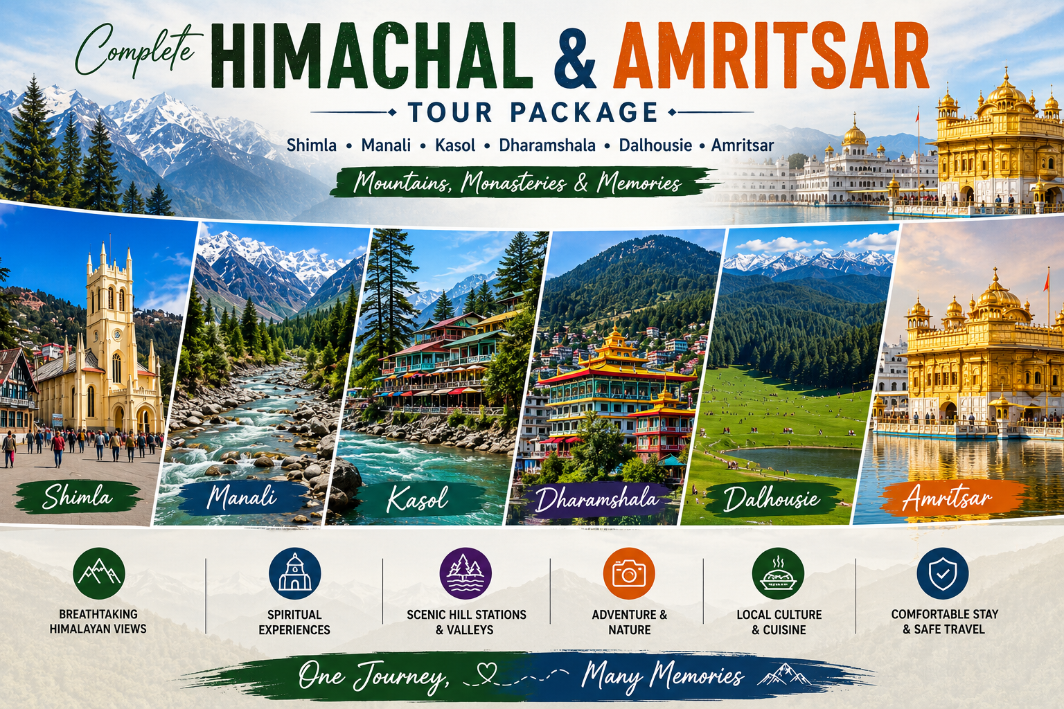 10 Days private tour in Complete Himachal with Amritsar