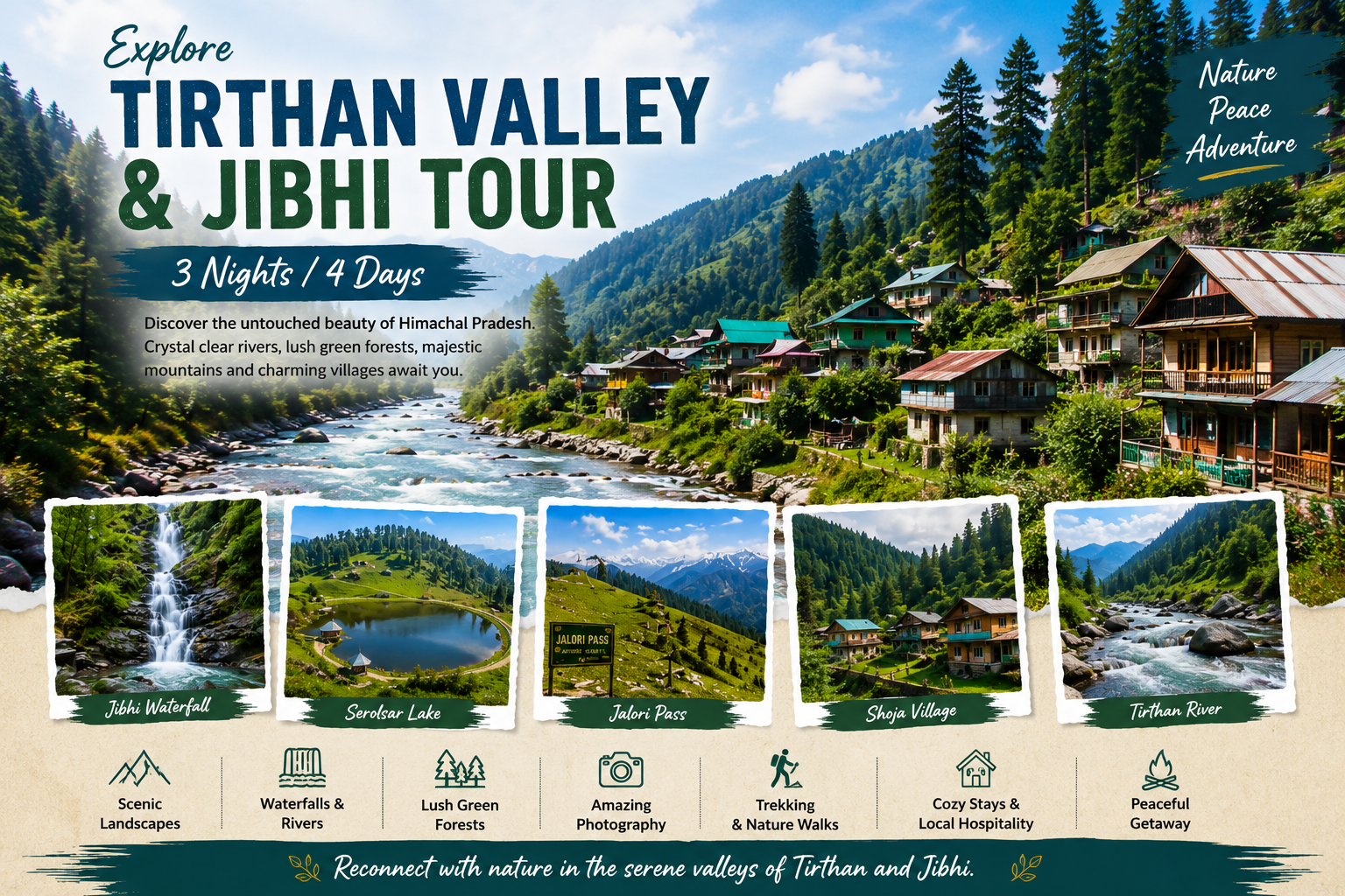 4 Days Private tour in Tirthan Valley & Jibhi