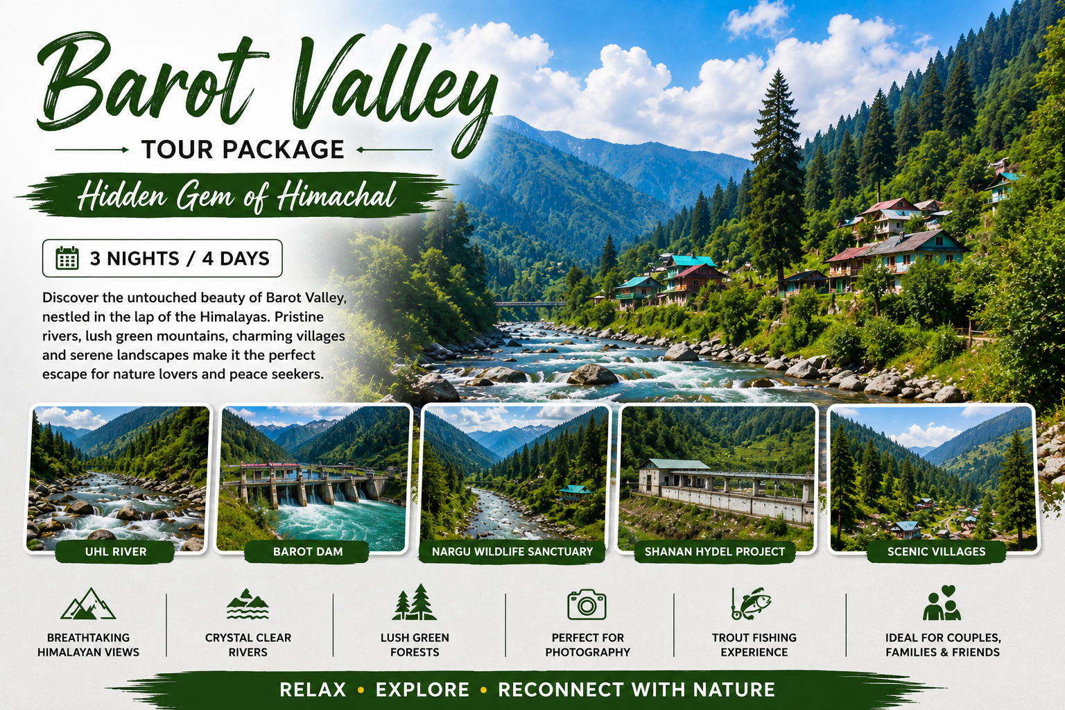 4 Days Private tour in Hidden Gem Barot Valley