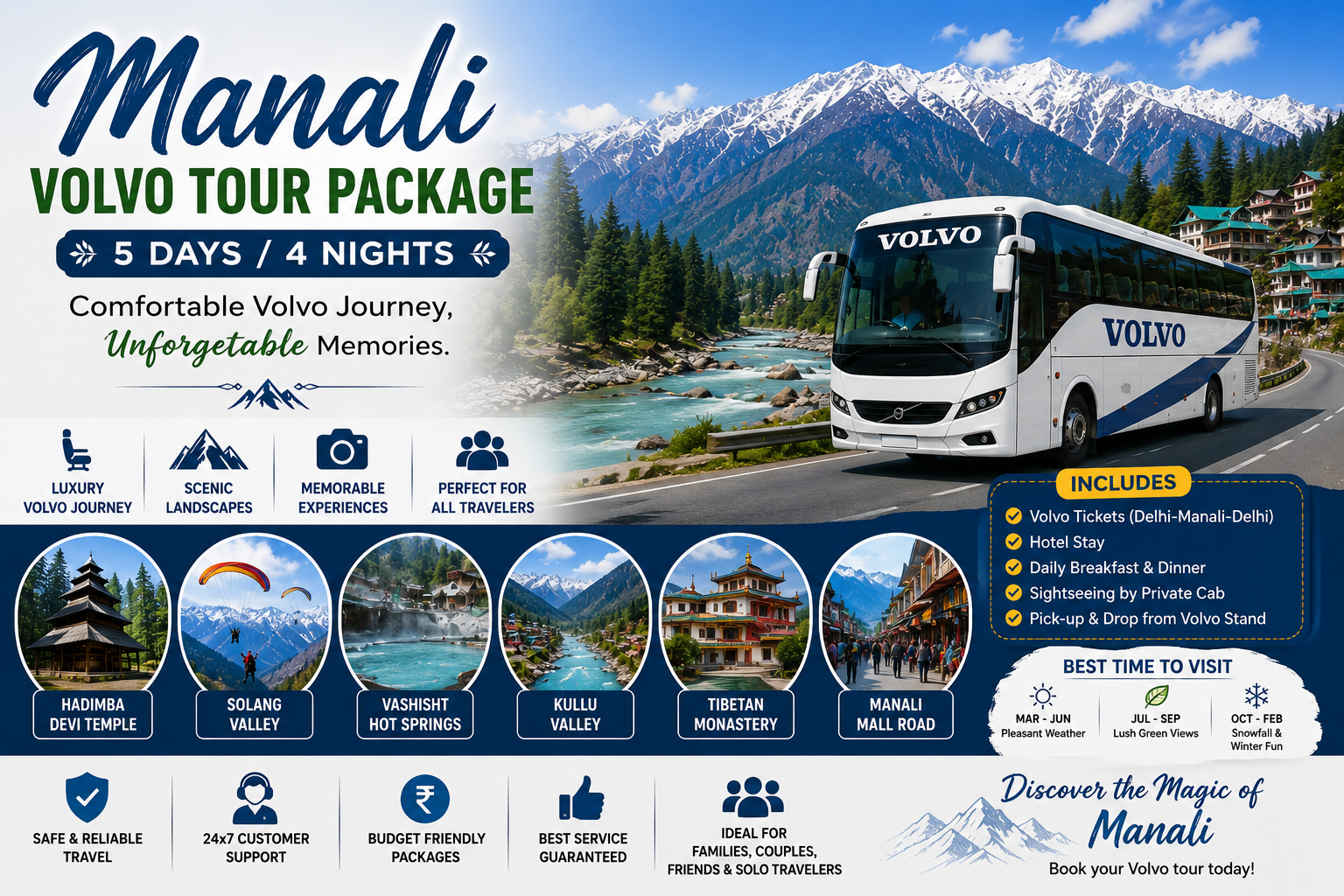 Private Volvo tour in Manali 5 Days