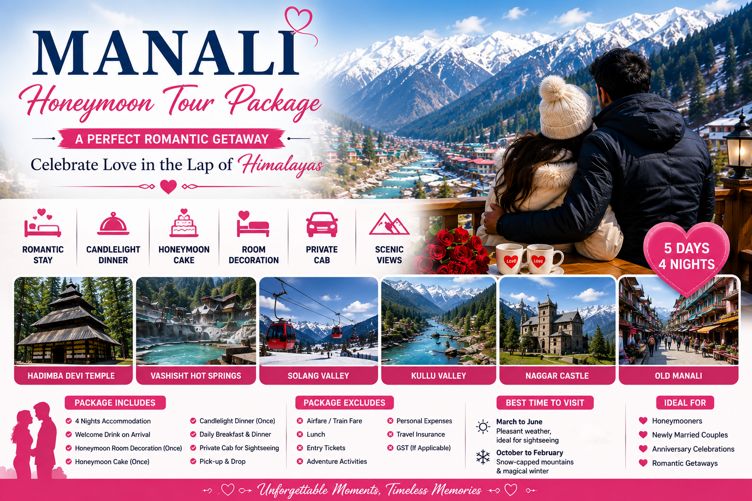 Honeymoon Tour in Manali 5 Days