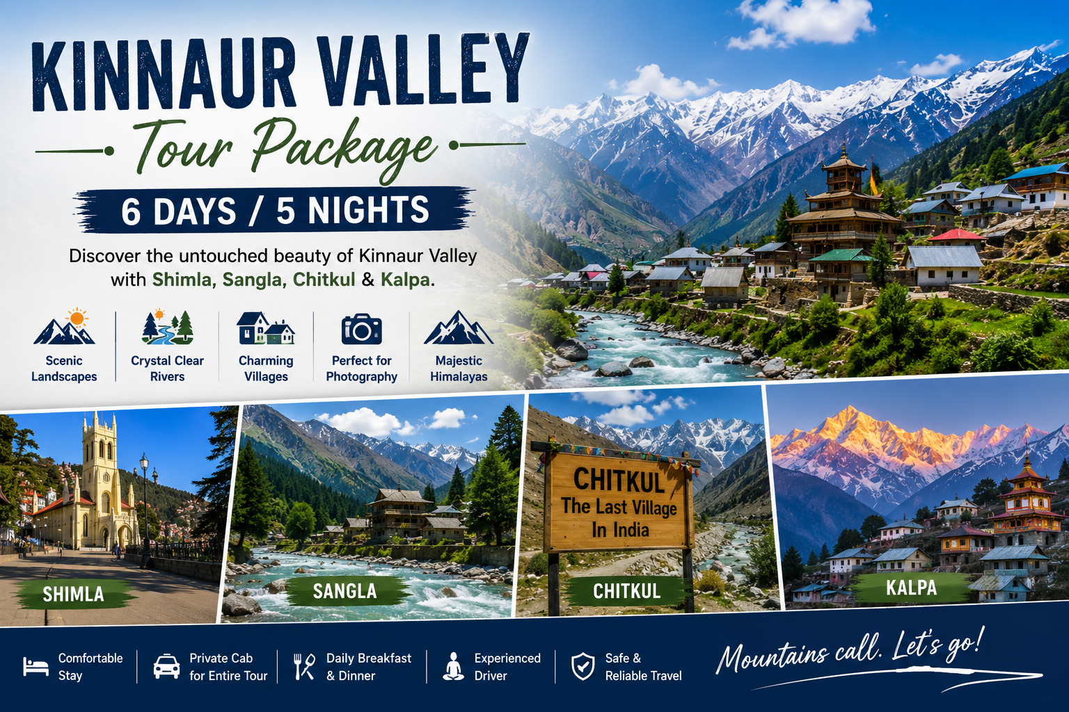 Kinnaur Scenic Road Trip 6 Days Private Tour